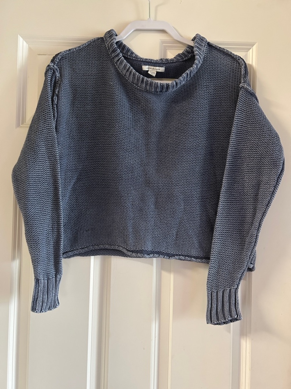 *closet clean out* American Eagle blue cotton Sweater size XS